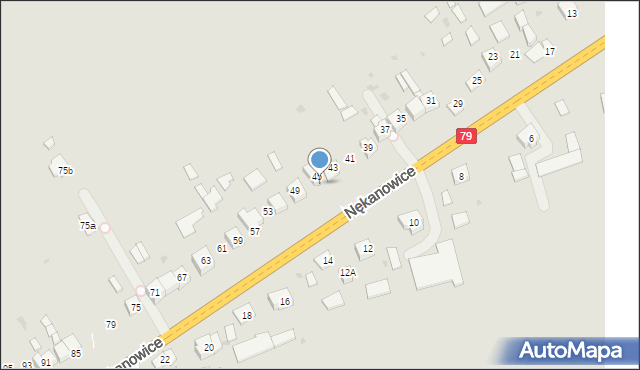 Nowe Brzesko, Nękanowice, 47, mapa Nowe Brzesko