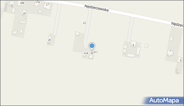 Tłokinia Kościelna, Nędzerzewska, 11, mapa Tłokinia Kościelna