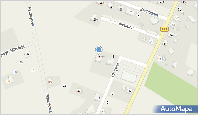 Trzebież, Neptuna, 5, mapa Trzebież