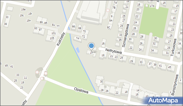 Wrocław, Nefrytowa, 17, mapa Wrocławia