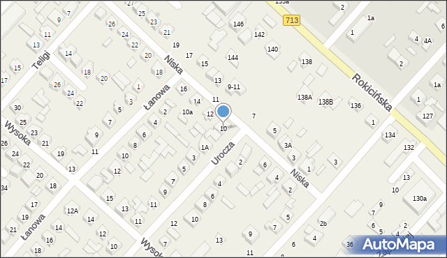Andrespol, Niska, 10, mapa Andrespol