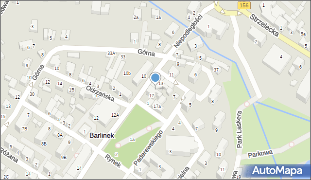 Barlinek, Niepodległości, 15, mapa Barlinek