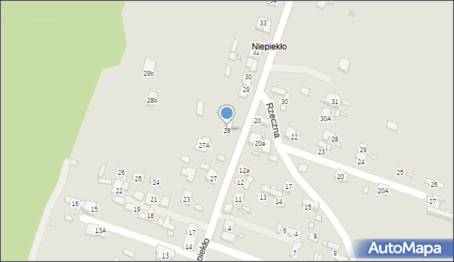 Będzin, Niepiekło, 28, mapa Będzin