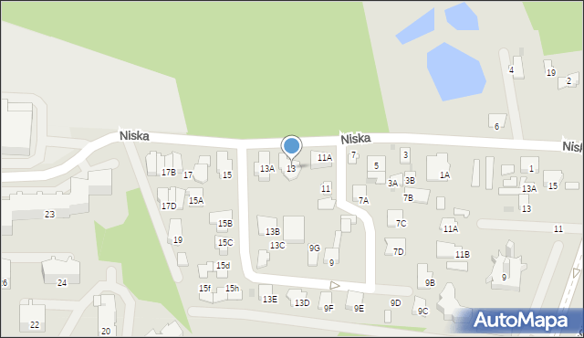 Białystok, Niska, 13, mapa Białegostoku