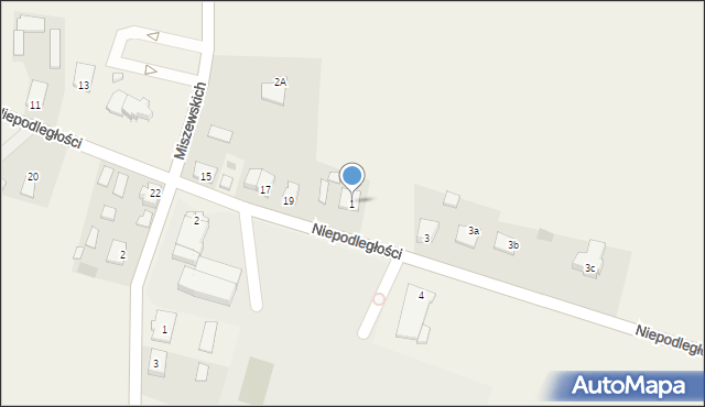 Białyszewo, Niepodległości, 1, mapa Białyszewo
