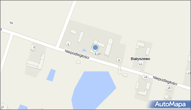 Białyszewo, Niepodległości, 7, mapa Białyszewo