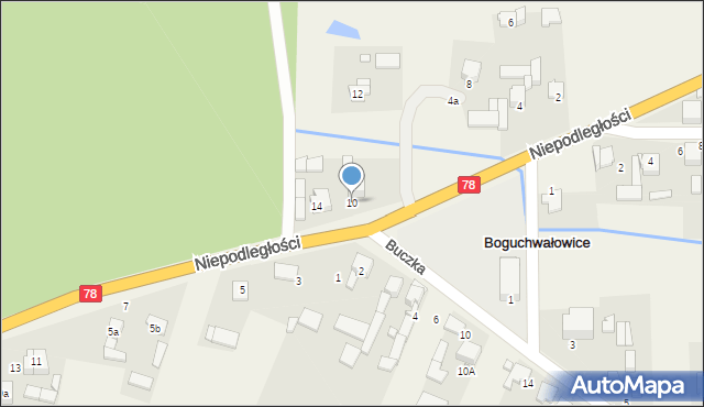 Boguchwałowice, Niepodległości, 10, mapa Boguchwałowice