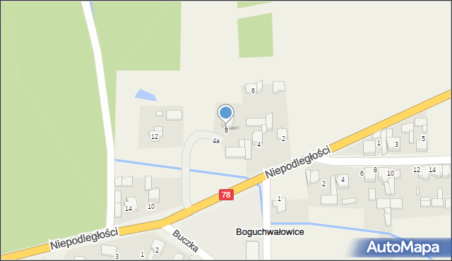 Boguchwałowice, Niepodległości, 8, mapa Boguchwałowice