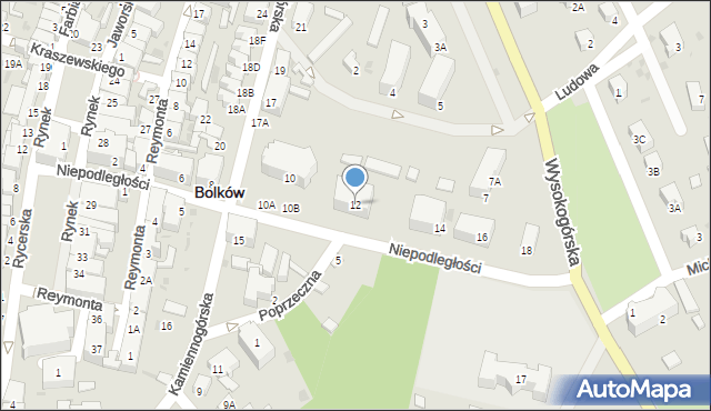 Bolków, Niepodległości, 12, mapa Bolków