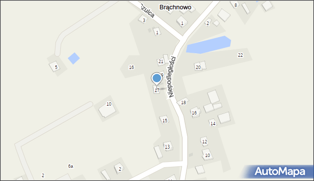 Brąchnowo, Niepodległości, 17, mapa Brąchnowo