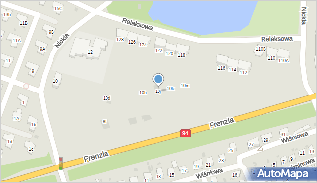 Bytom, Nickla Józefa, 10j, mapa Bytomia