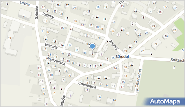 Chodel, Niecała, 6, mapa Chodel