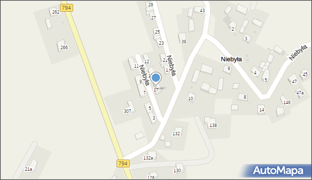 Cianowice, Niebyła, 17, mapa Cianowice