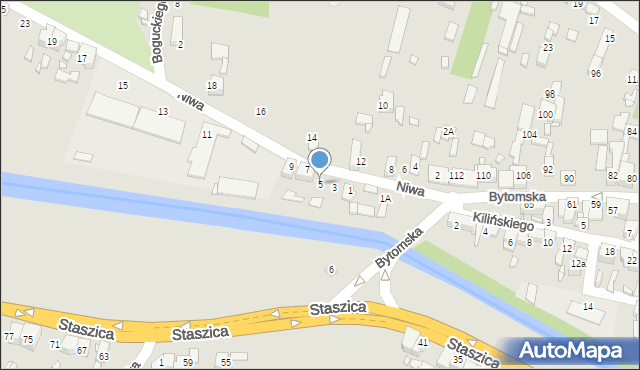 Czeladź, Niwa, 5, mapa Czeladź