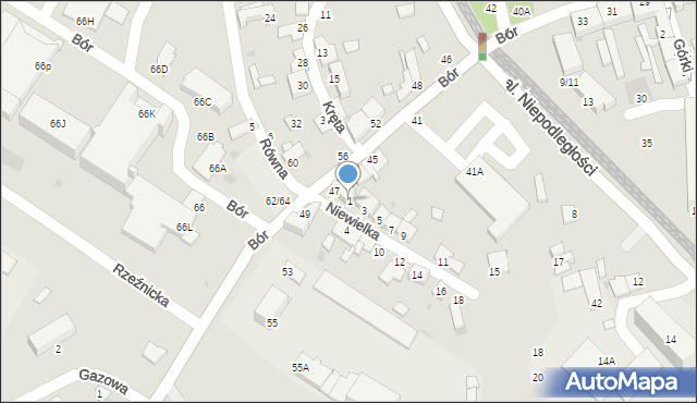 Częstochowa, Niewielka, 1, mapa Częstochowy