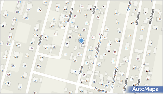 Dziekanów Leśny, Niska, 22, mapa Dziekanów Leśny