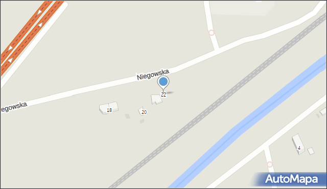 Gdańsk, Niegowska, 22, mapa Gdańska