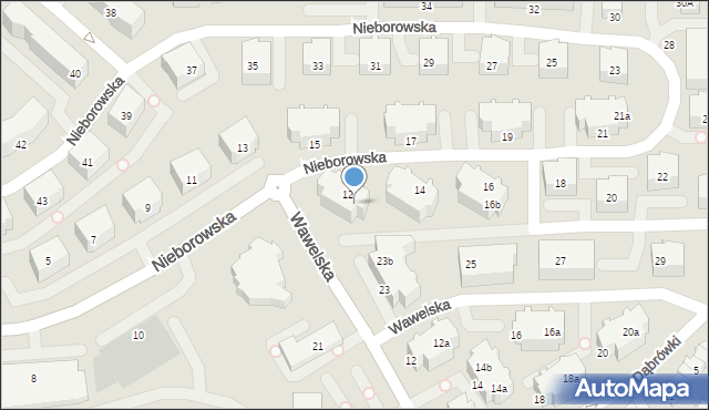 Gdańsk, Nieborowska, 12b, mapa Gdańska