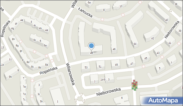 Gdańsk, Nieborowska, 48, mapa Gdańska