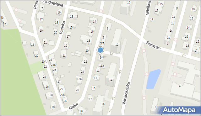 Gdynia, Niska, 9, mapa Gdyni