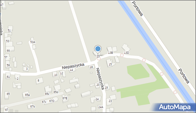 Gliwice, Niepaszycka, 13, mapa Gliwic