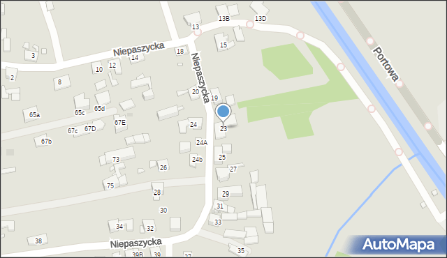 Gliwice, Niepaszycka, 23, mapa Gliwic