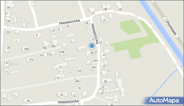 Gliwice, Niepaszycka, 24, mapa Gliwic