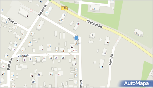 Gniezno, Niska, 15, mapa Gniezna