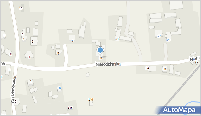 Godziszów, Nierodzimska, 15, mapa Godziszów