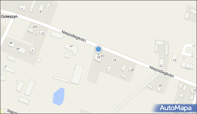 Goleszyn, Niepodległości, 14, mapa Goleszyn