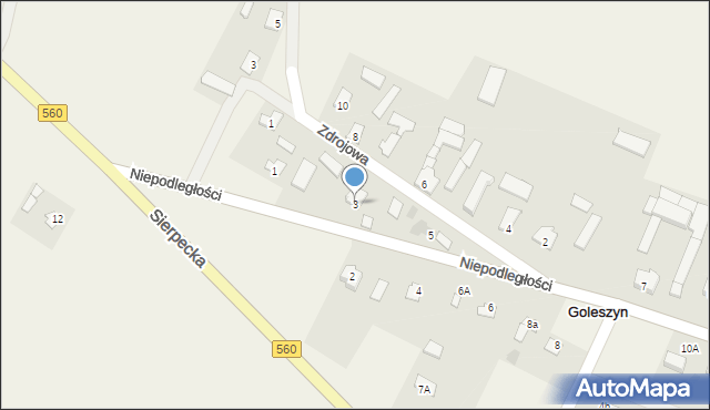 Goleszyn, Niepodległości, 3, mapa Goleszyn