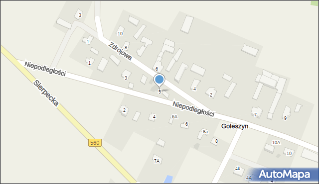 Goleszyn, Niepodległości, 5, mapa Goleszyn