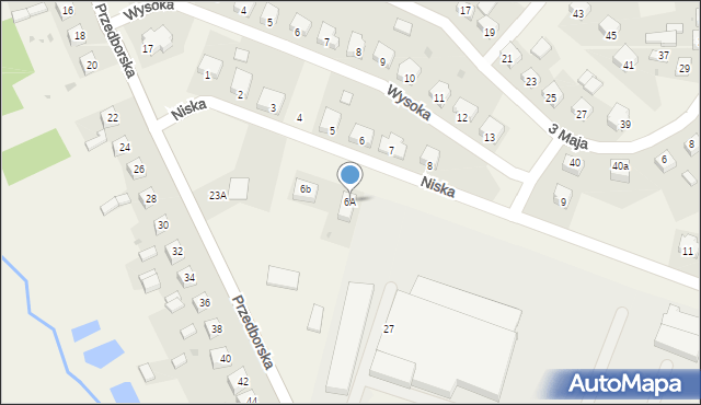 Gorzkowice, Niska, 6A, mapa Gorzkowice