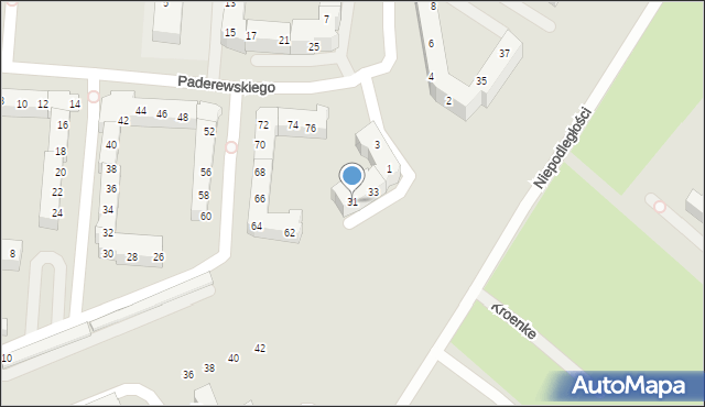 Gorzów Wielkopolski, Niepodległości, 31, mapa Gorzów Wielkopolski