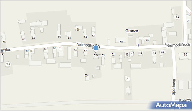 Gracze, Niemodlińska, 55A, mapa Gracze