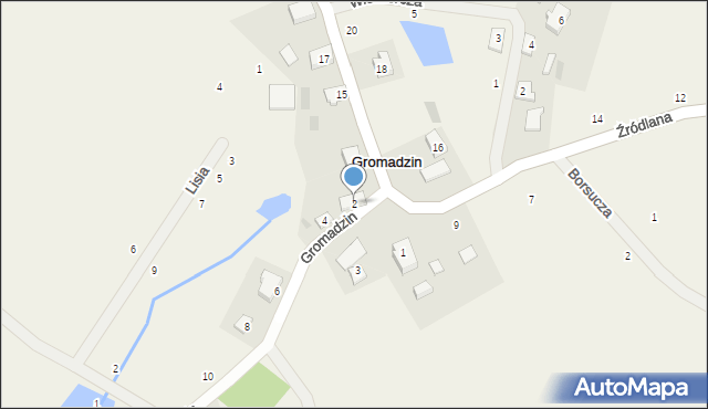 Gromadzin, Niedźwiedzia, 2, mapa Gromadzin