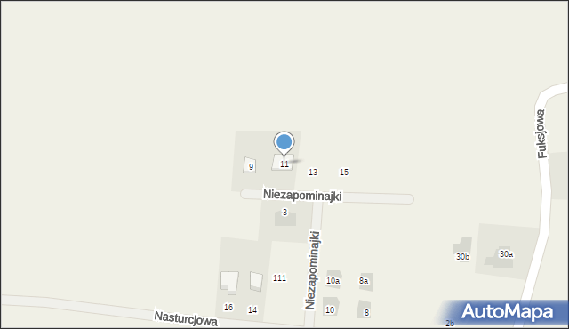 Kalinówka, Niezapominajki, 11, mapa Kalinówka