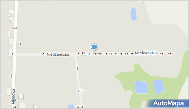 Kalisz, Niedźwiedzia, 13, mapa Kalisza