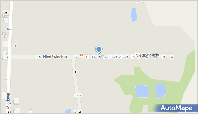 Kalisz, Niedźwiedzia, 15, mapa Kalisza