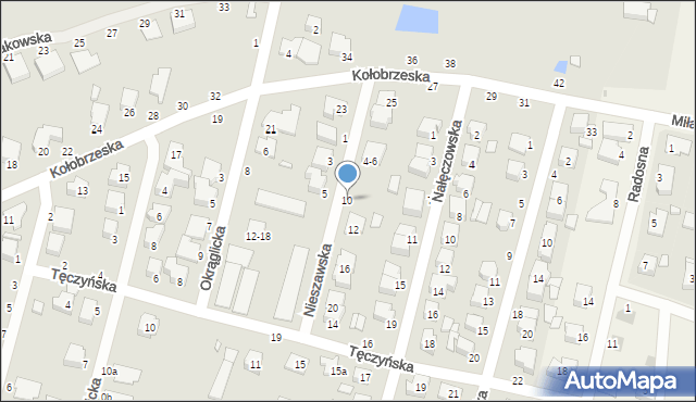 Kalisz, Nieszawska, 10, mapa Kalisza