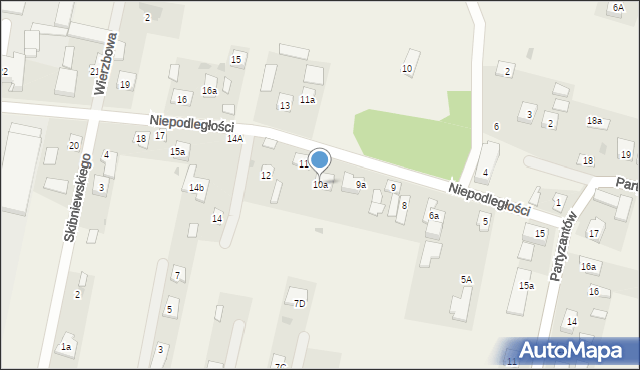 Kampinos, Niepodległości, 10a, mapa Kampinos