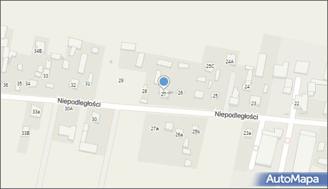 Kampinos, Niepodległości, 27, mapa Kampinos