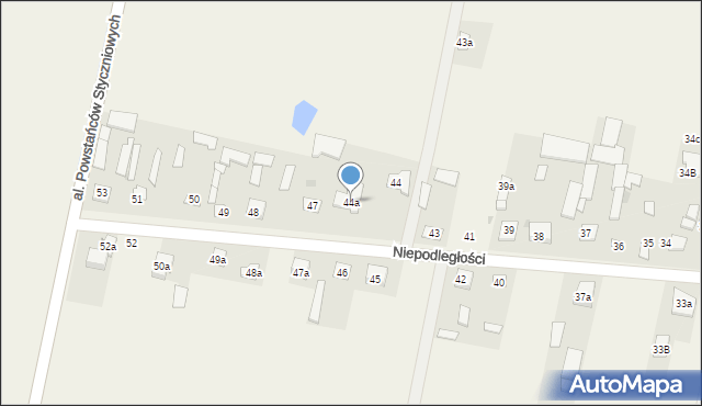 Kampinos, Niepodległości, 44a, mapa Kampinos