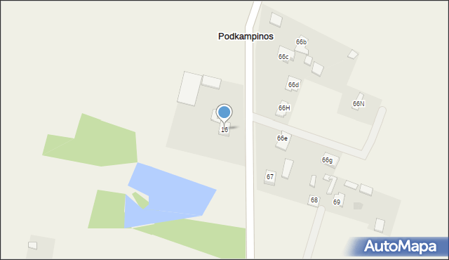 Kampinos, Niepokalanowska, 16, mapa Kampinos