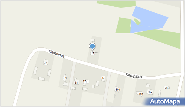 Kampinos, Niepokalanowska, 17, mapa Kampinos