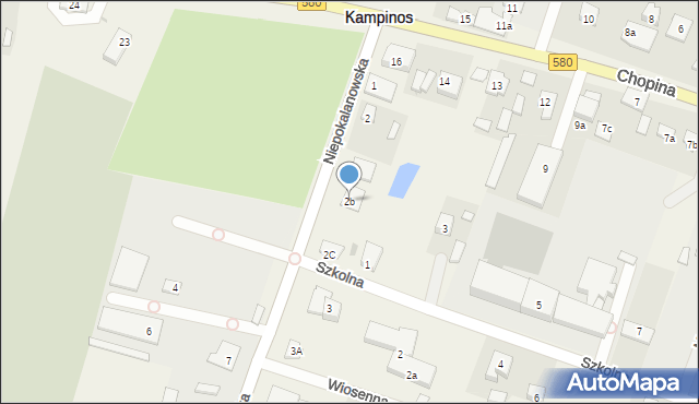 Kampinos, Niepokalanowska, 2b, mapa Kampinos