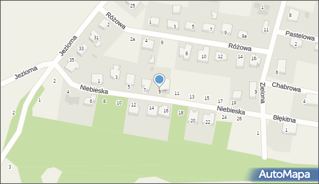 Karczemki, Niebieska, 9, mapa Karczemki