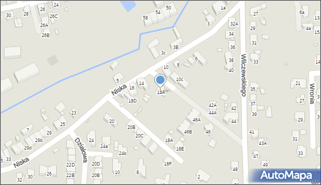 Katowice, Niska, 14A, mapa Katowic