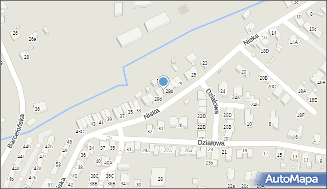 Katowice, Niska, 29c, mapa Katowic