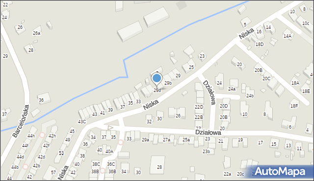 Katowice, Niska, 29d, mapa Katowic